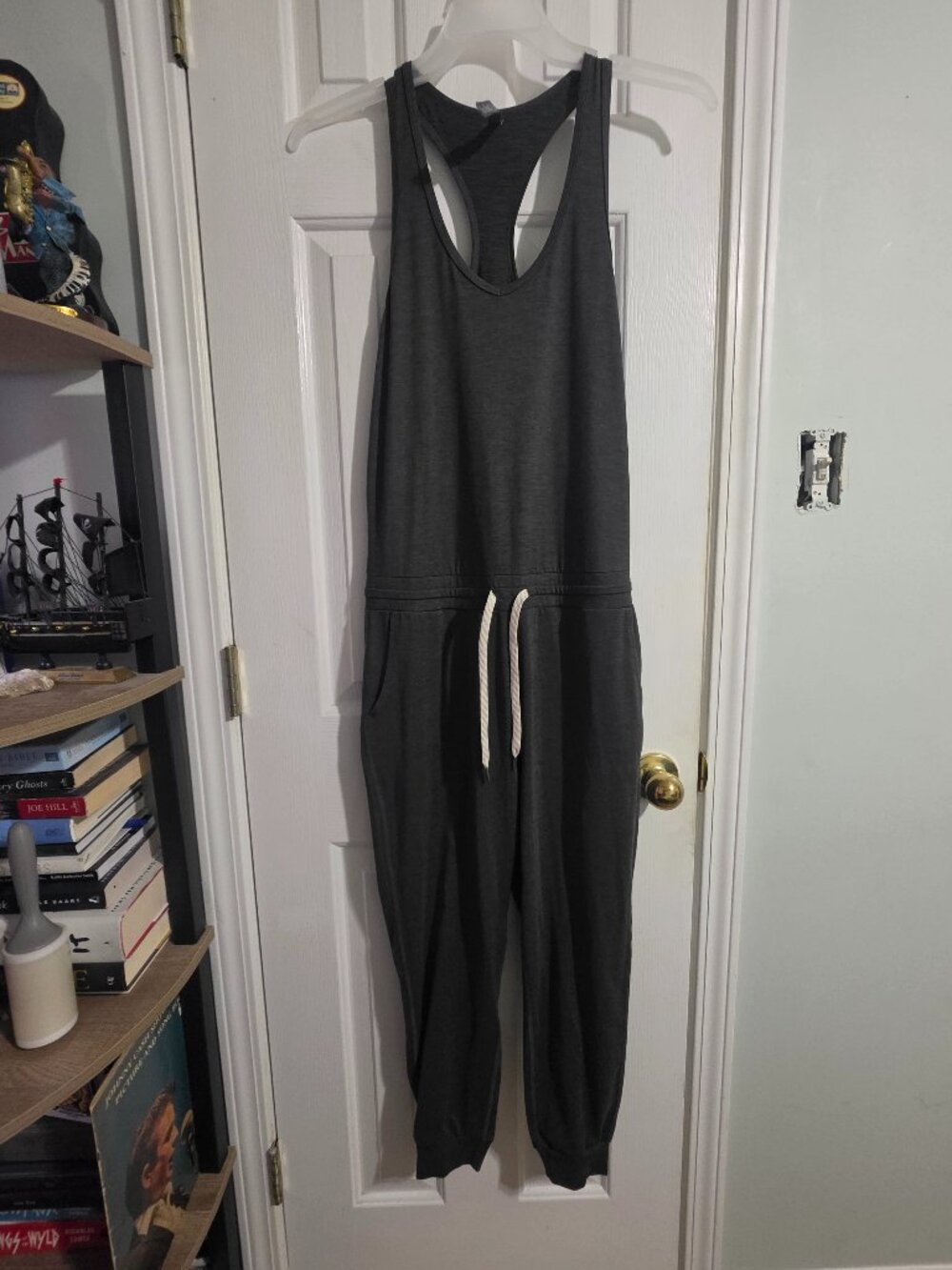 Vuori Lux Racerback Charcoal Gray Jumpsuit Large One Piece